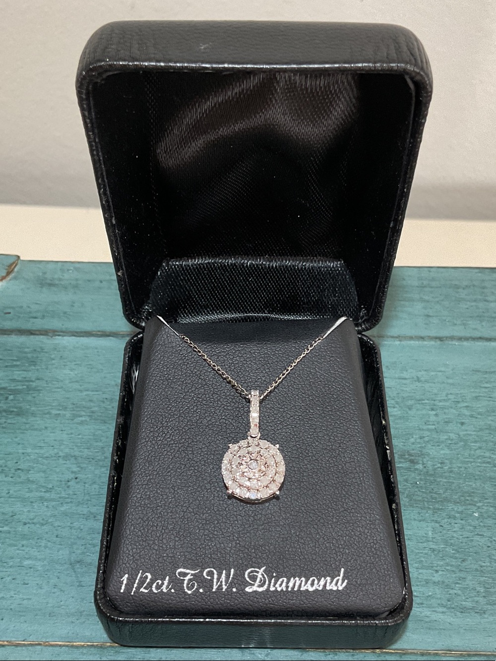 Kohl's 1/2 CTTW Sterling Silver Round Halo Diamond Pendant Necklace